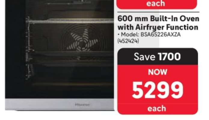600 mm Built-in Oven with Airfryer Function