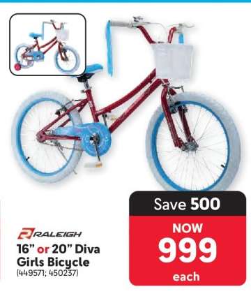 Raleigh 16" or 20" Diva Girls Bicycle