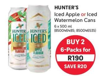HUNTER'S Iced Apple or Iced Watermelon Cans