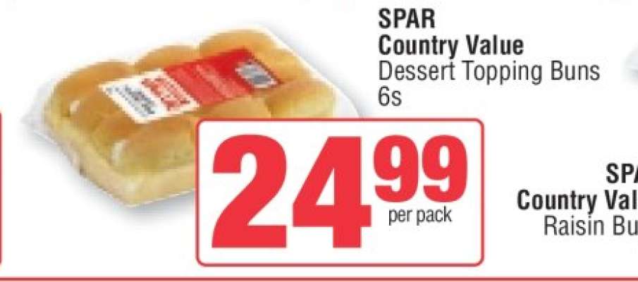 SPAR Country Value Dessert Topping Buns 6s
