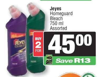 Jeyes Homeguard Bleach 750 ml Assorted