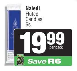 Naledi Fluted Candles 6s