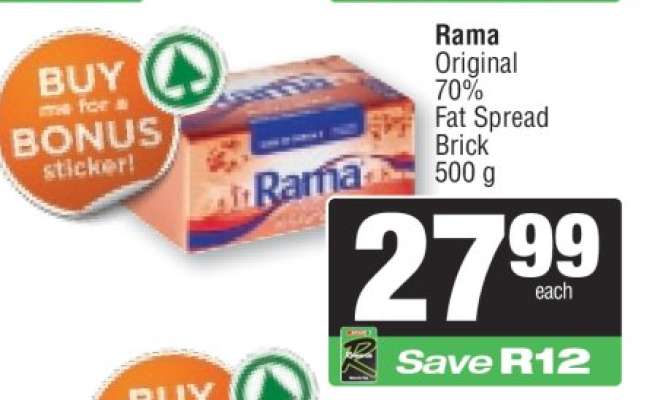 RAMA Original 70% Fat Spread Brick 500 g