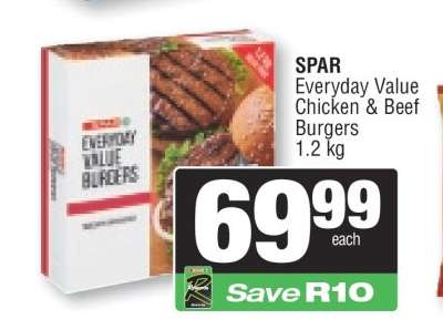 SPAR Everyday Value Chicken & Beef Burgers