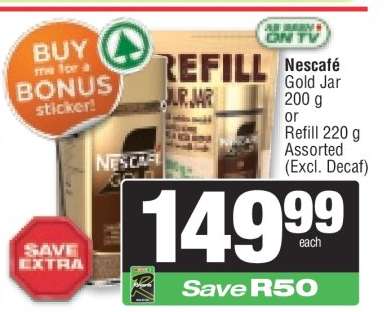 Nescafé Gold Jar 200 g or Refill 220 g Assorted (Excl. Decaf)