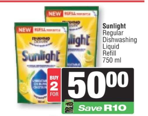 Sunlight Regular Dishwashing Liquid Refill 750 ml