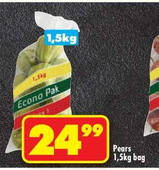 PEARS 1,5kg bag