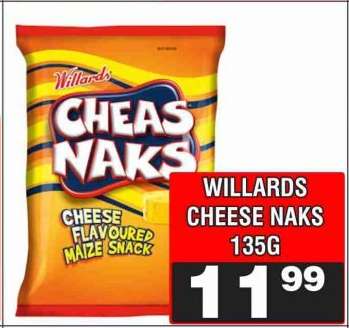 WILLARDS CHEESE NAKS 135G