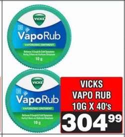 VICKS VAPO RUB 10G X 40's
