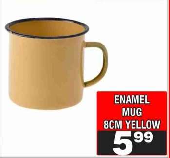 ENAMEL MUG 8CM YELLOW