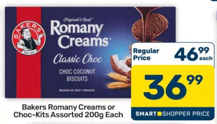 Bakers Romany Creams or Choc-Kits Assorted 200g