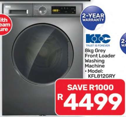 8kg Grey Front Loader Washing Machine