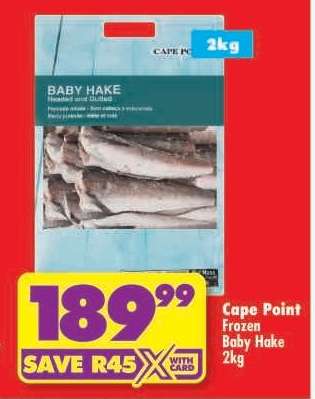 CAPE POINT FROZEN BABY HAKE 2kg