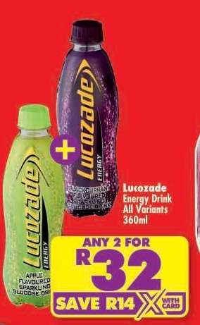 LUCOZADE ENERGY DRINK all variants 360ml