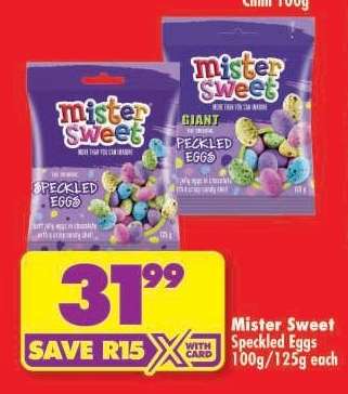 Mister Sweet Speckled Eggs 100g/125g each