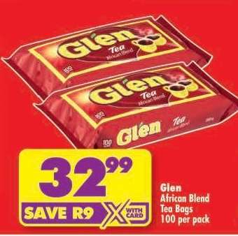 Glen African Blend Tea Bags 100 per pack
