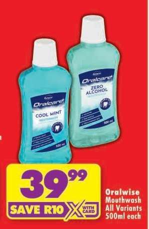 Oralwise Mouthwash All Variants 500ml each