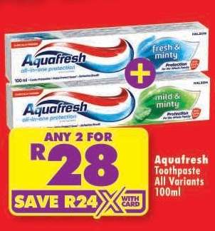 AQUAFRESH TOOTHPASTE all variants 100ml