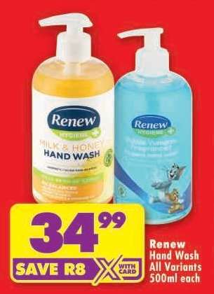 RENEW HAND WASH all variants 500ml each