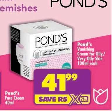 Pond's Vanishing Cream for Oily/Very Oily Skin 100ml each