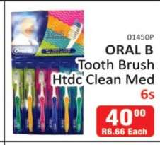 ORAL B Tooth Brush Htdc Clean Med 6s