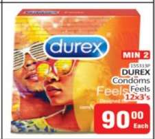 DUREX Condoms Feels 12x3's