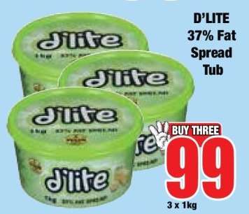 D'Lite 37% Fat Spread Tub