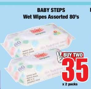 BABY STEPS Wet Wipes Assorted 80's