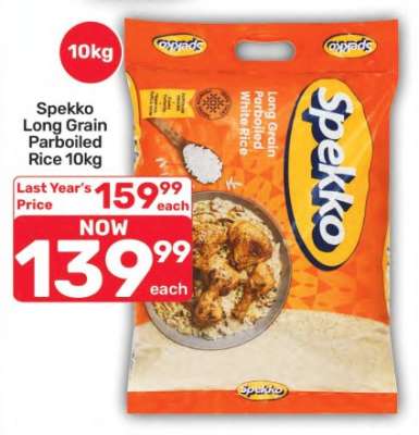 Spekko Long Grain Parboiled Rice 10kg