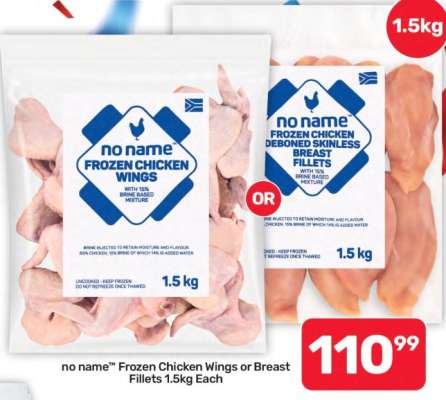 no name Frozen Chicken Wings or Breast Fillets