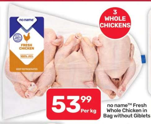 no name Fresh Whole Chicken in Bag Without Giblets