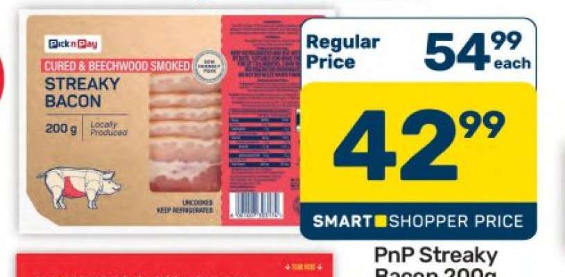 PnP Streaky Bacon 200g