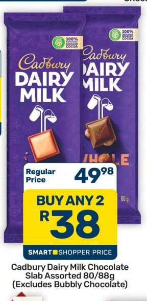 Cadbury Dairy Milk Chocolate Slab Assorted 80/88g