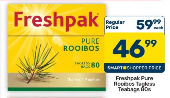 Freshpak Pure Rooibos Tagless Teabags 80s