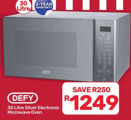 DEFY 30 Litre Silver Electronic Microwave Oven