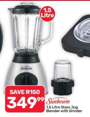 Sunbeam 1.5 Litre Glass Jug Blender with Grinder
