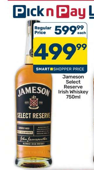 Jameson Select Reserve Irish Whiskey 750ml