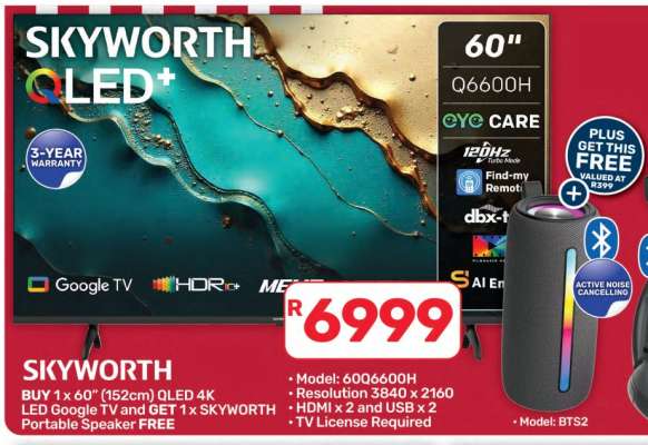 SKYWORTH QLED+ 60" TV