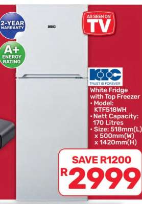 White Fridge with Top Freezer