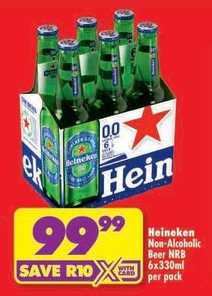 Heineken Non-Alcoholic Beer NRB 6x330ml per pack