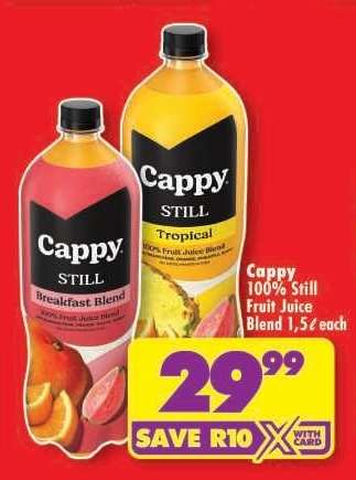 Cappy 100% Still Fruit Juice Blend 1,5ℓ