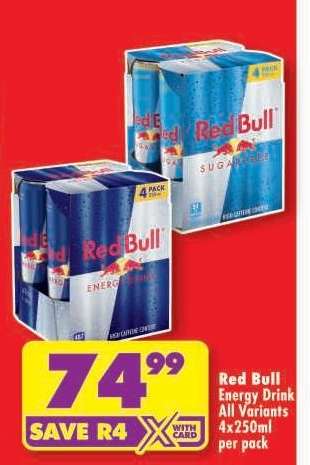 Red Bull Energy Drink All Variants 4x250ml per pack