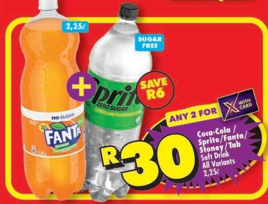 Coca-Cola/Sprite/Fanta/Stoney/Tab Soft Drink All Variants 2,25L