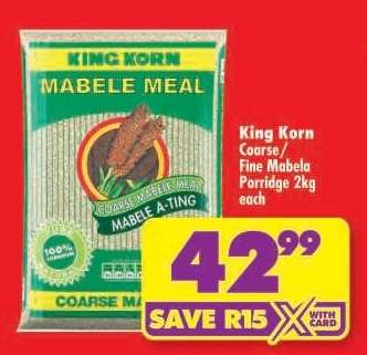 King Korn Coarse/Fine Mabela Porridge 2kg