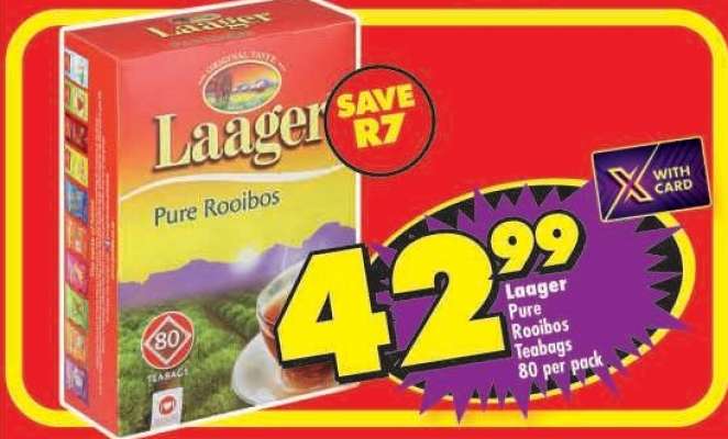 LAAGER PURE ROOIBOS TEABAGS 80 per pack