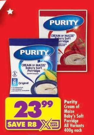 Purity Cream of Maize Baby's Soft Porridge
