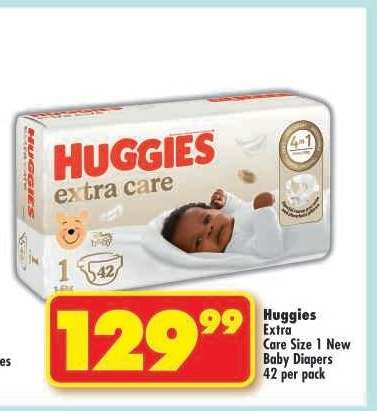 Huggies Extra Care Size 1 New Baby Diapers 42 Per Pack
