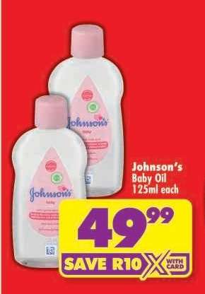 JOHNSON'S BABY OIL 125ml each
