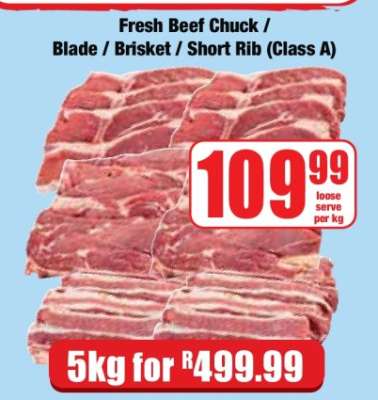 Fresh Beef Chuck / Blade / Brisket / Short Rib (Class A)