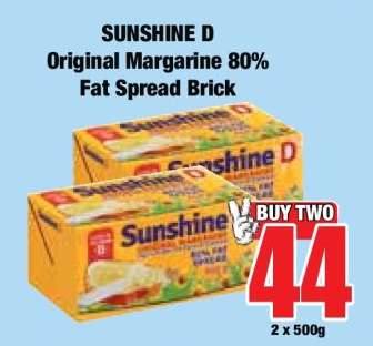 SUNSHINE D Original Margarine 80% Fat Spread Brick